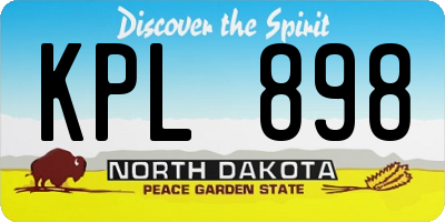 ND license plate KPL898