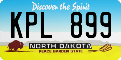 ND license plate KPL899