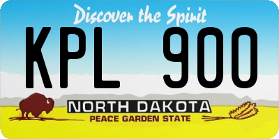 ND license plate KPL900