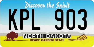 ND license plate KPL903