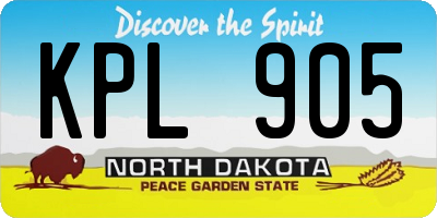 ND license plate KPL905