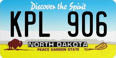 ND license plate KPL906