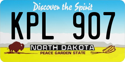 ND license plate KPL907