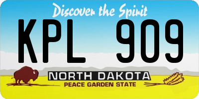 ND license plate KPL909