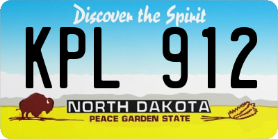 ND license plate KPL912