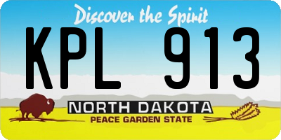 ND license plate KPL913