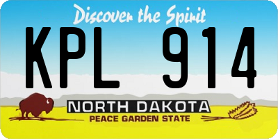 ND license plate KPL914