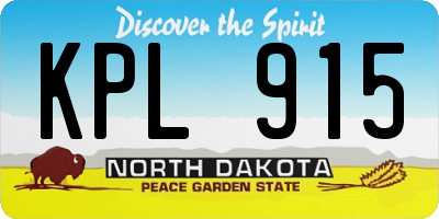 ND license plate KPL915