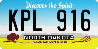 ND license plate KPL916