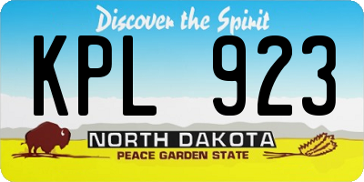 ND license plate KPL923
