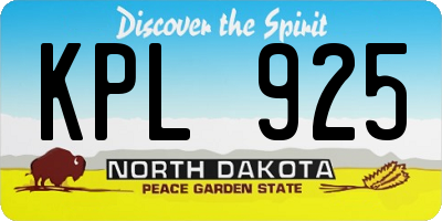 ND license plate KPL925