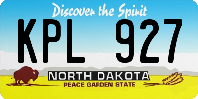 ND license plate KPL927