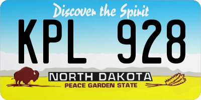 ND license plate KPL928