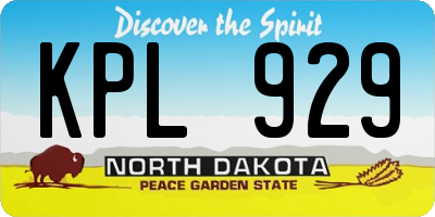 ND license plate KPL929