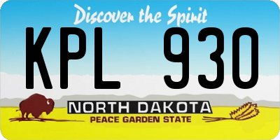 ND license plate KPL930