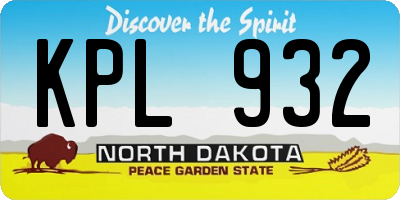 ND license plate KPL932