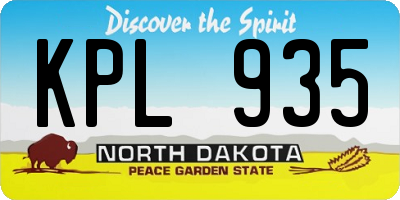 ND license plate KPL935