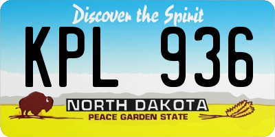 ND license plate KPL936