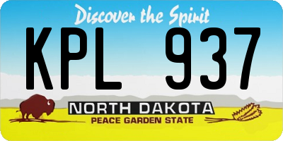 ND license plate KPL937
