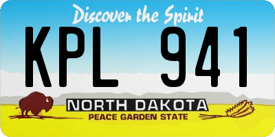 ND license plate KPL941