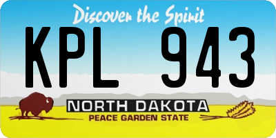 ND license plate KPL943