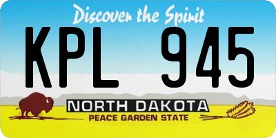 ND license plate KPL945
