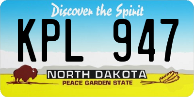 ND license plate KPL947