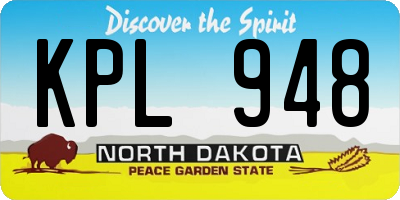 ND license plate KPL948