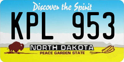 ND license plate KPL953