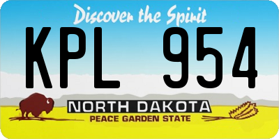 ND license plate KPL954