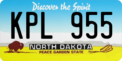 ND license plate KPL955