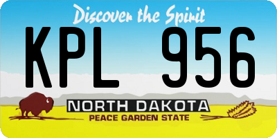 ND license plate KPL956