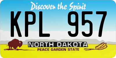 ND license plate KPL957
