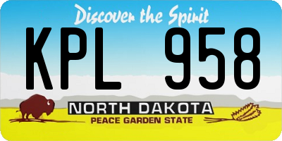 ND license plate KPL958