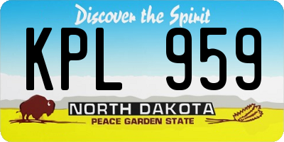 ND license plate KPL959