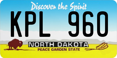ND license plate KPL960