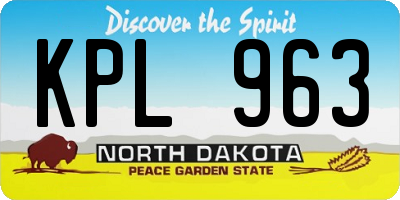 ND license plate KPL963