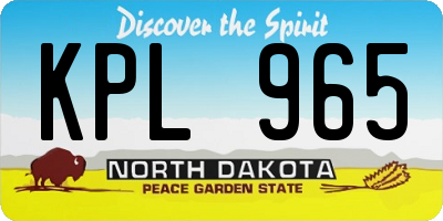ND license plate KPL965