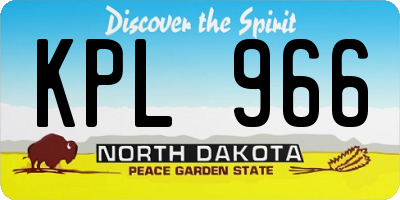 ND license plate KPL966