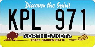 ND license plate KPL971