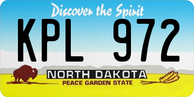 ND license plate KPL972