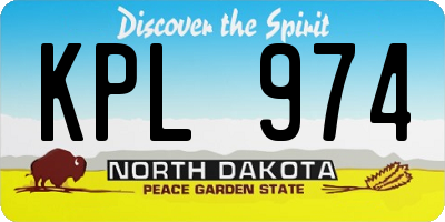 ND license plate KPL974