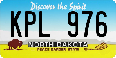 ND license plate KPL976