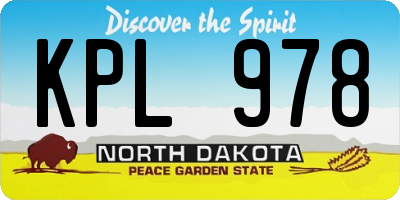 ND license plate KPL978