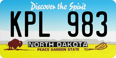 ND license plate KPL983