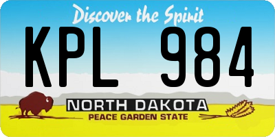 ND license plate KPL984