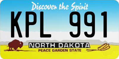 ND license plate KPL991