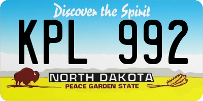 ND license plate KPL992