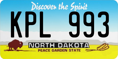 ND license plate KPL993