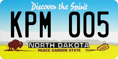 ND license plate KPM005